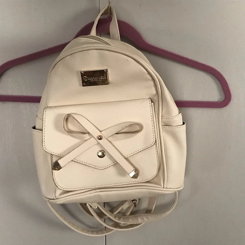 Ihayner‎ Small Ivory Bow knot Backpack Purse Bag
